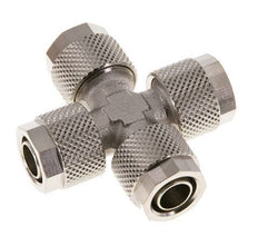 10x8 Nickel plated Brass Cross Push-on Fitting