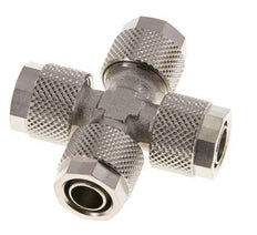 10x8 Nickel plated Brass Cross Push-on Fitting