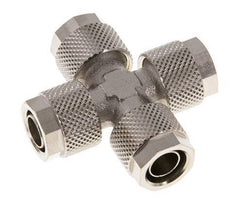 10x8 Nickel plated Brass Cross Push-on Fitting