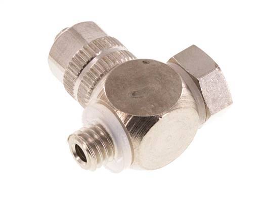 4.3x3 & M5 Nickel plated Brass Banjo Push-on Fitting with Male Threads with O-ring Rotatable [10 Pieces]