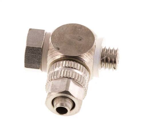 4.3x3 & M5 Nickel plated Brass Banjo Push-on Fitting with Male Threads with O-ring Rotatable [10 Pieces]
