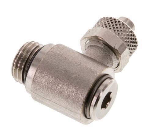 8x6 & G1/4'' Nickel plated Brass Elbow Push-on Fitting with Male Threads Rotatable Inner Hexagon