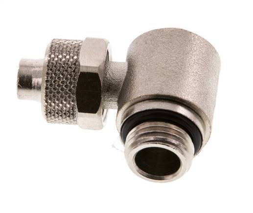 10x8 & G1/4'' Nickel plated Brass Elbow Push-on Fitting with Male Threads Rotatable Inner Hexagon