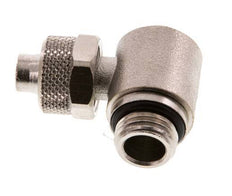 10x8 & G1/4'' Nickel plated Brass Elbow Push-on Fitting with Male Threads Rotatable Inner Hexagon