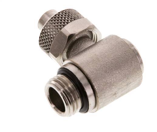 10x8 & G1/4'' Nickel plated Brass Elbow Push-on Fitting with Male Threads Rotatable Inner Hexagon