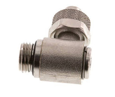 10x8 & G1/4'' Nickel plated Brass Elbow Push-on Fitting with Male Threads Rotatable Inner Hexagon
