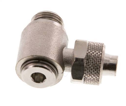 10x8 & G1/4'' Nickel plated Brass Elbow Push-on Fitting with Male Threads Rotatable Inner Hexagon