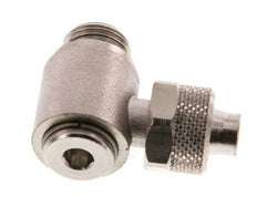 10x8 & G1/4'' Nickel plated Brass Elbow Push-on Fitting with Male Threads Rotatable Inner Hexagon