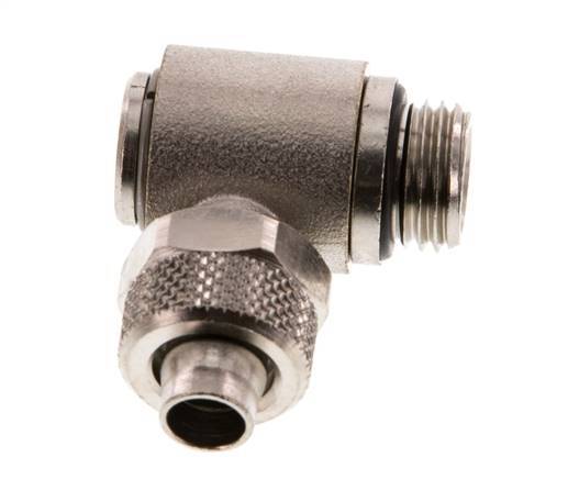 10x8 & G1/4'' Nickel plated Brass Elbow Push-on Fitting with Male Threads Rotatable Inner Hexagon
