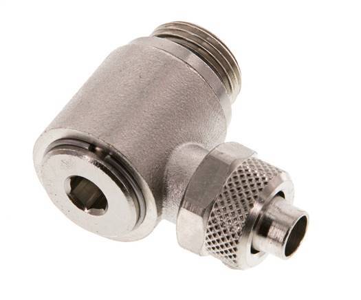 10x8 & G3/8'' Nickel plated Brass Elbow Push-on Fitting with Male Threads Rotatable Inner Hexagon