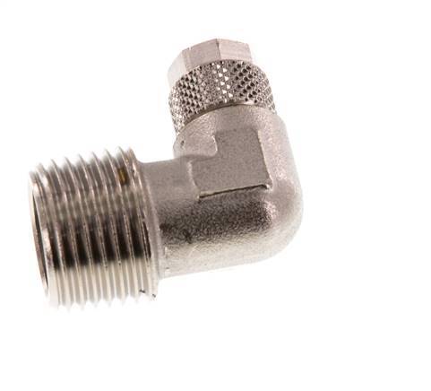 8x6 & R1/2'' Nickel plated Brass Elbow Push-on Fitting with Male Threads [2 Pieces]