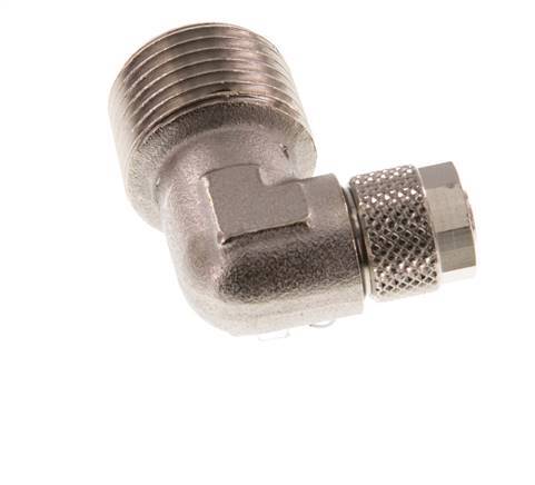 8x6 & R1/2'' Nickel plated Brass Elbow Push-on Fitting with Male Threads [2 Pieces]