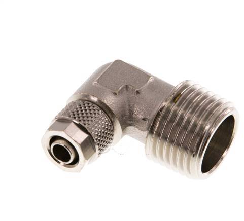 8x6 & R1/2'' Nickel plated Brass Elbow Push-on Fitting with Male Threads [2 Pieces]