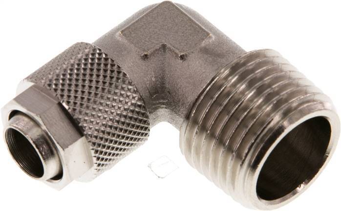 12x10 & R1/2'' Nickel plated Brass Elbow Push-on Fitting with Male Threads [2 Pieces]