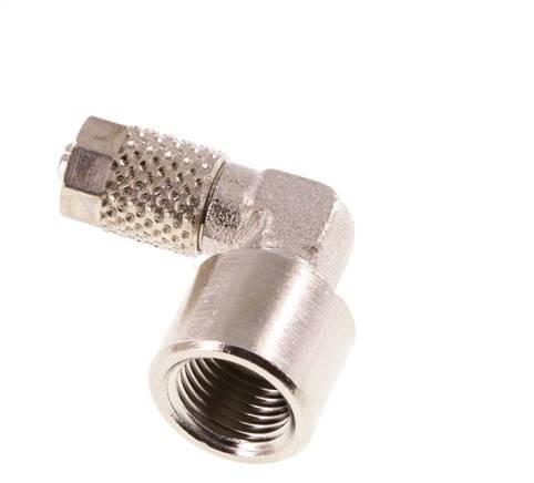 5x3 & G1/8'' Nickel plated Brass Elbow Push-on Fitting with Female Threads [5 Pieces]