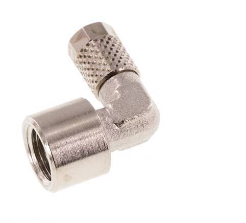 5x3 & G1/8'' Nickel plated Brass Elbow Push-on Fitting with Female Threads [5 Pieces]