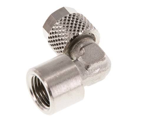 6x4 & G1/8'' Nickel plated Brass Elbow Push-on Fitting with Female Threads [2 Pieces]