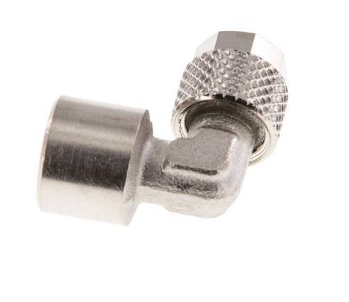 6x4 & G1/8'' Nickel plated Brass Elbow Push-on Fitting with Female Threads [2 Pieces]