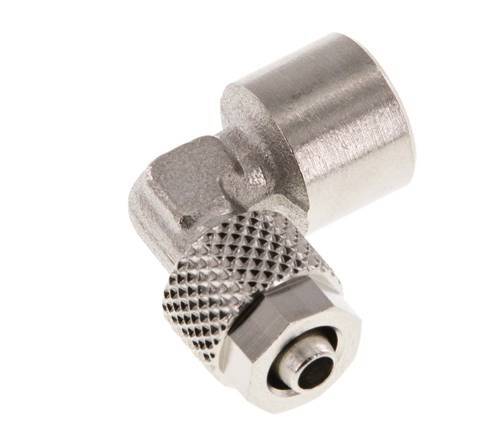 6x4 & G1/8'' Nickel plated Brass Elbow Push-on Fitting with Female Threads [2 Pieces]