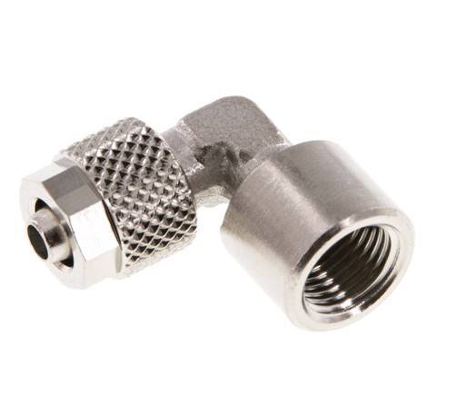 6x4 & G1/8'' Nickel plated Brass Elbow Push-on Fitting with Female Threads [2 Pieces]