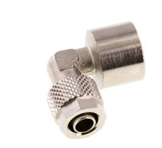 8x6 & G1/4'' Nickel plated Brass Elbow Push-on Fitting with Female Threads [2 Pieces]