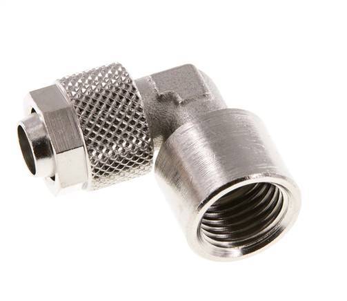 10x8 & G1/4'' Nickel plated Brass Elbow Push-on Fitting with Female Threads [2 Pieces]