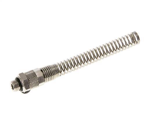 8x6 & G1/8'' Nickel plated Brass Straight Push-on Fitting with Male Threads Bend Protection [2 Pieces]