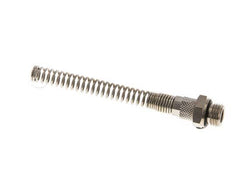6x4 & G1/4'' Nickel plated Brass Straight Push-on Fitting with Male Threads Bend Protection [2 Pieces]