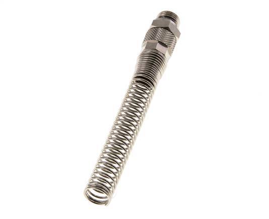 10x8 & G1/4'' Nickel plated Brass Straight Push-on Fitting with Male Threads Bend Protection [2 Pieces]