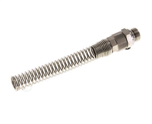 10x8 & G1/4'' Nickel plated Brass Straight Push-on Fitting with Male Threads Bend Protection [2 Pieces]