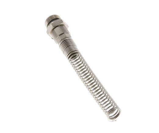 10x8 & G3/8'' Nickel plated Brass Straight Push-on Fitting with Male Threads Bend Protection [2 Pieces]
