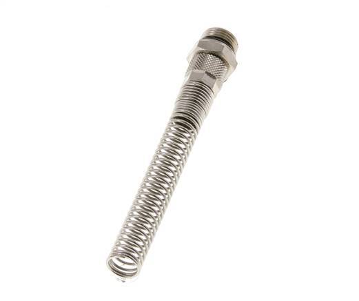 10x8 & G3/8'' Nickel plated Brass Straight Push-on Fitting with Male Threads Bend Protection [2 Pieces]