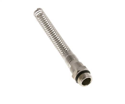 10x8 & G3/8'' Nickel plated Brass Straight Push-on Fitting with Male Threads Bend Protection [2 Pieces]