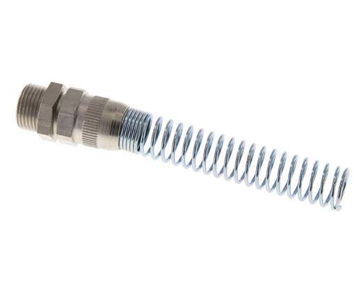 12x9 & G3/8'' Nickel plated Brass Straight Push-on Fitting with Male Threads Bend Protection