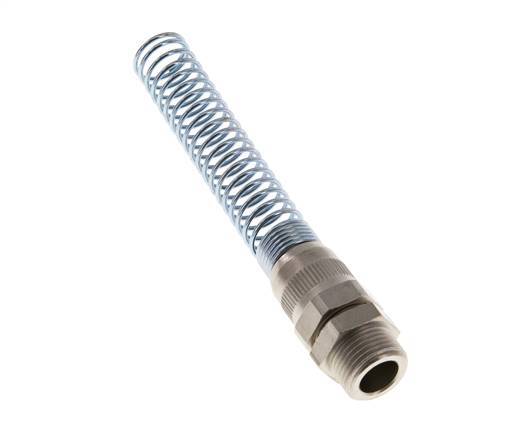 12x9 & G3/8'' Nickel plated Brass Straight Push-on Fitting with Male Threads Bend Protection