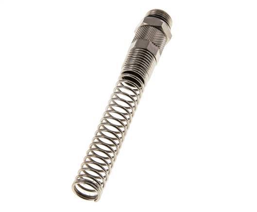12x10 & G3/8'' Nickel plated Brass Straight Push-on Fitting with Male Threads Bend Protection