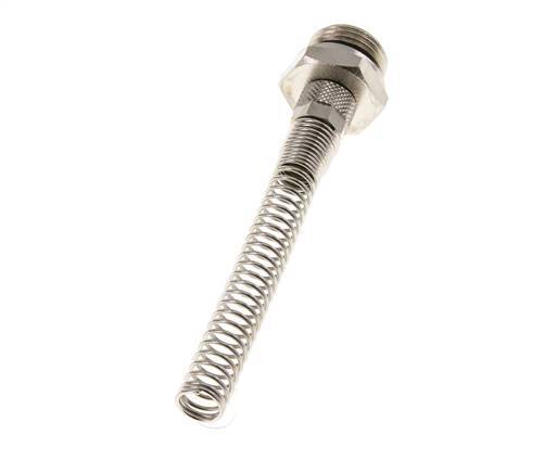 8x6 & G1/2'' Nickel plated Brass Straight Push-on Fitting with Male Threads Bend Protection [2 Pieces]