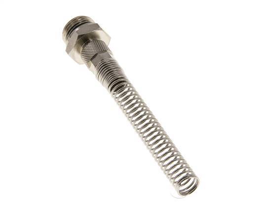 10x8 & G1/2'' Nickel plated Brass Straight Push-on Fitting with Male Threads Bend Protection [2 Pieces]