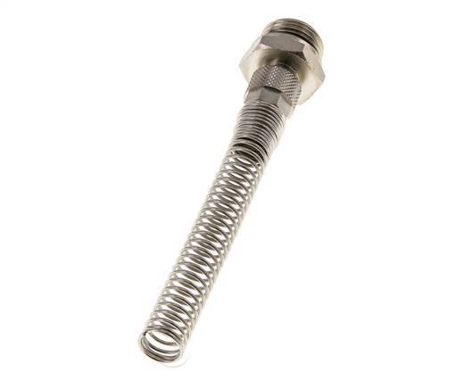 10x8 & G1/2'' Nickel plated Brass Straight Push-on Fitting with Male Threads Bend Protection [2 Pieces]