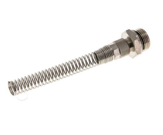 10x8 & G1/2'' Nickel plated Brass Straight Push-on Fitting with Male Threads Bend Protection [2 Pieces]