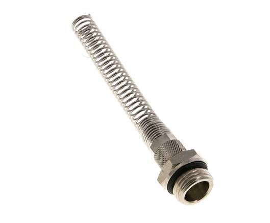10x8 & G1/2'' Nickel plated Brass Straight Push-on Fitting with Male Threads Bend Protection [2 Pieces]