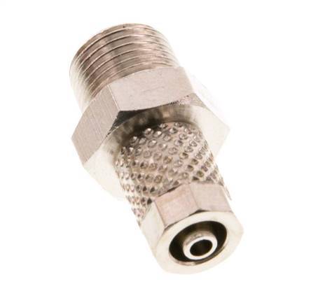 5x3 & R1/8'' Nickel plated Brass Straight Push-on Fitting with Male Threads [5 Pieces]