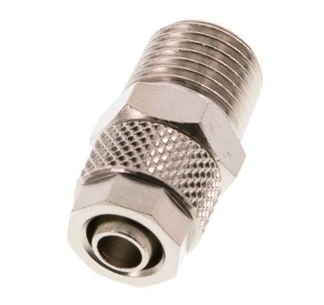 8x6 & R1/4'' Nickel plated Brass Straight Push-on Fitting with Male Threads [5 Pieces]