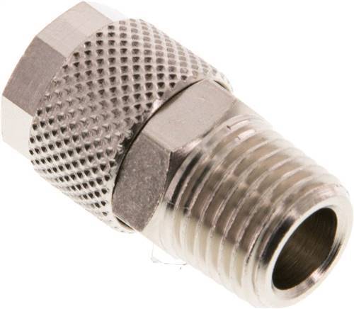 10x8 & R1/4'' Nickel plated Brass Straight Push-on Fitting with Male Threads [5 Pieces]