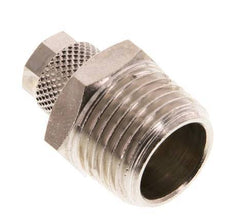 8x6 & R1/2'' Nickel plated Brass Straight Push-on Fitting with Male Threads [2 Pieces]