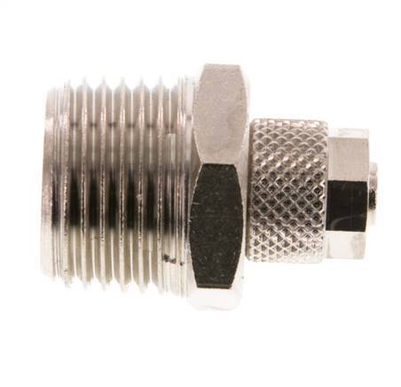 8x6 & R1/2'' Nickel plated Brass Straight Push-on Fitting with Male Threads [2 Pieces]