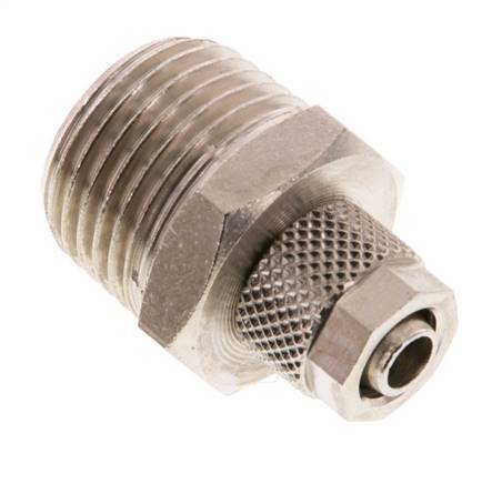 8x6 & R1/2'' Nickel plated Brass Straight Push-on Fitting with Male Threads [2 Pieces]