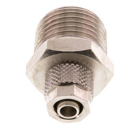 8x6 & R1/2'' Nickel plated Brass Straight Push-on Fitting with Male Threads [2 Pieces]