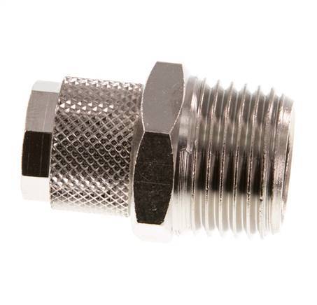 12x10 & R1/2'' Nickel plated Brass Straight Push-on Fitting with Male Threads [2 Pieces]