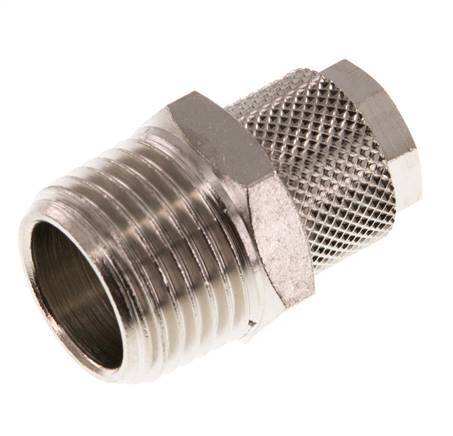 12x10 & R1/2'' Nickel plated Brass Straight Push-on Fitting with Male Threads [2 Pieces]